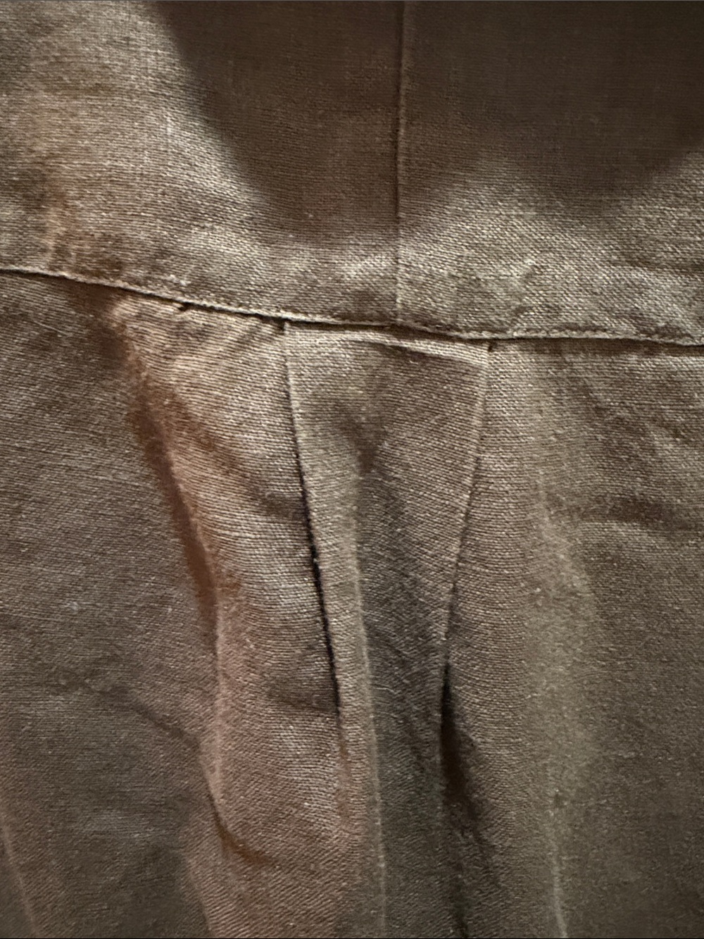 Linen Ralph Lauren Brown Button-Down Casual Shirt with Embroidered Pony - Picture 9 of 14